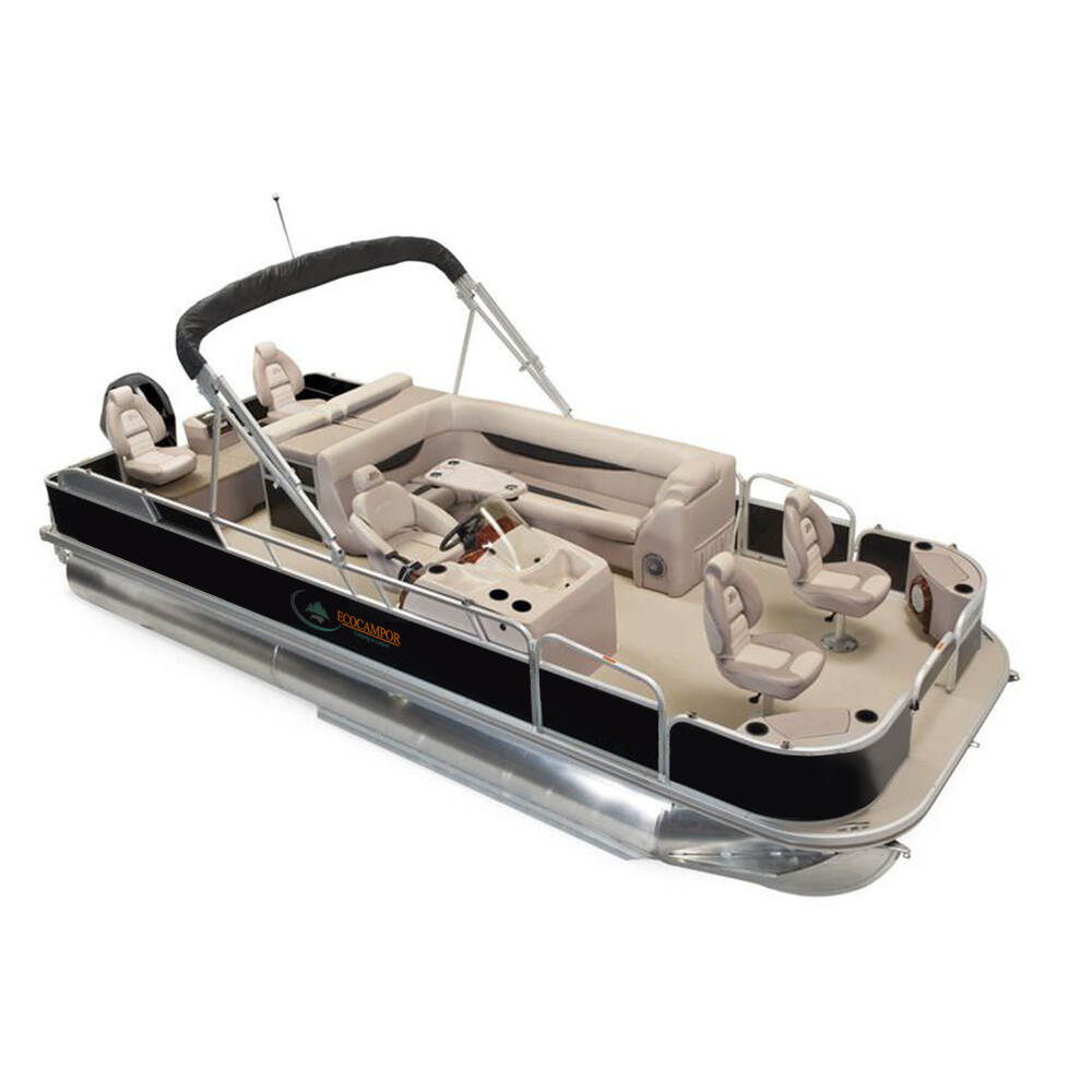 Kinlife Sport Pontoon Boat with Water Ski Tower Stern Lounger for